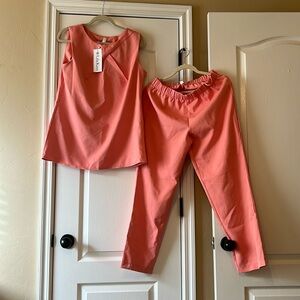 Peach tunic and capris set
